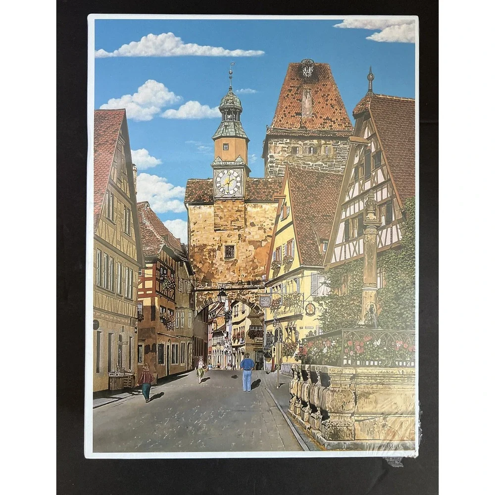 Romantic‎ Street Rothenburg 1000 Pc. Puzzle Iwao Adachi New Damaged Corner Box